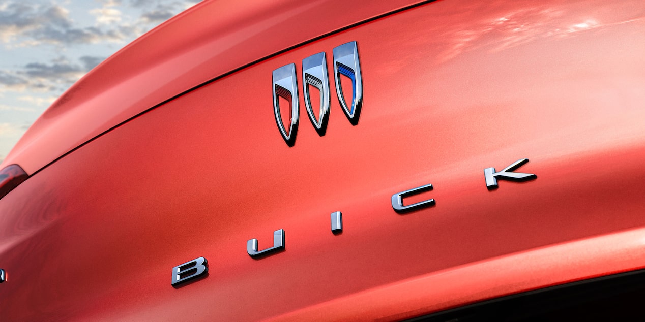 Closeup on Buick Badge on Rear Tailgate