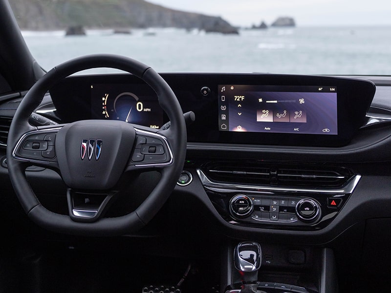 Back Seat View of the Steering Wheel and Dashboard in the 2025 Buick Envista